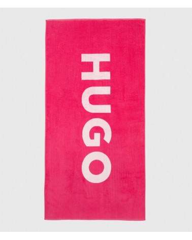 Drap de plage HUGO en molleton de coton à logo contrastant HUGO - 1