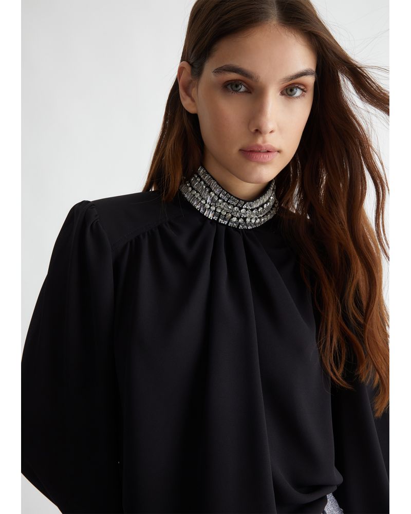 Blouse LIU JO en georgette avec strass LIU JO - 3
