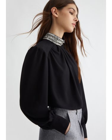 Blouse LIU JO en georgette avec strass LIU JO - 5
