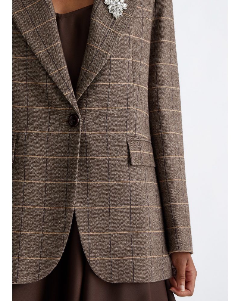 Blazer LIU JO à carreaux avec broché ornée de pierres LIU JO - 4