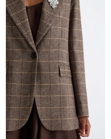 Blazer LIU JO à carreaux avec broché ornée de pierres LIU JO - 4