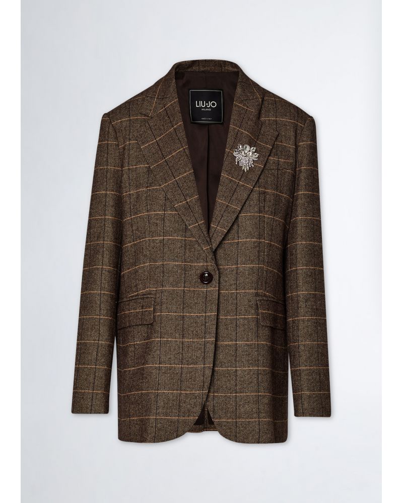 Blazer LIU JO à carreaux avec broché ornée de pierres LIU JO - 7
