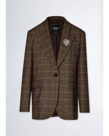 Blazer LIU JO à carreaux avec broché ornée de pierres LIU JO - 7