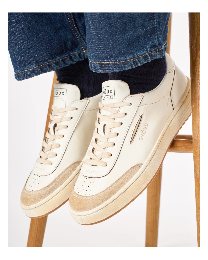 Basket GHOUD LIDO_BR  LEAT/SUEDE WHT/TAUPE GHOUD - 2