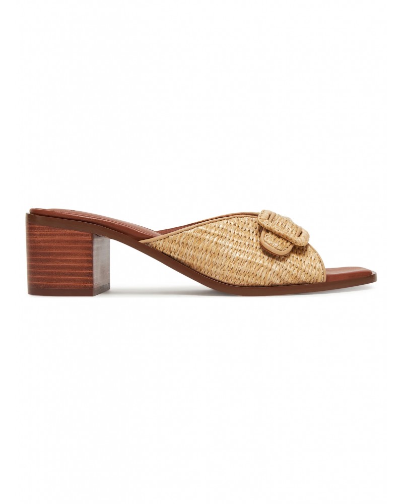 Mules à talon BOSS Charlize_Mule en raphia avec finitions cuir BOSS - 1