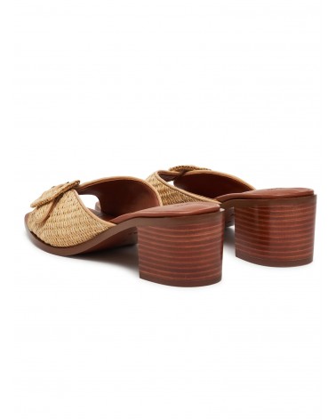 Mules à talon BOSS Charlize_Mule en raphia avec finitions cuir BOSS - 3