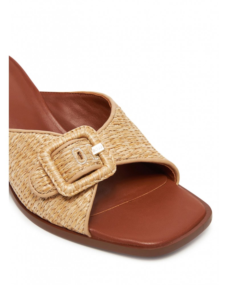 Mules à talon BOSS Charlize_Mule en raphia avec finitions cuir BOSS - 6