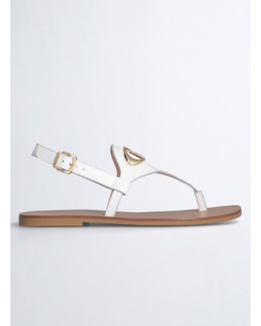 Sandales à entredoigt LIU JO Saba 12 en cuir avec monogramme métal LIU JO - 9