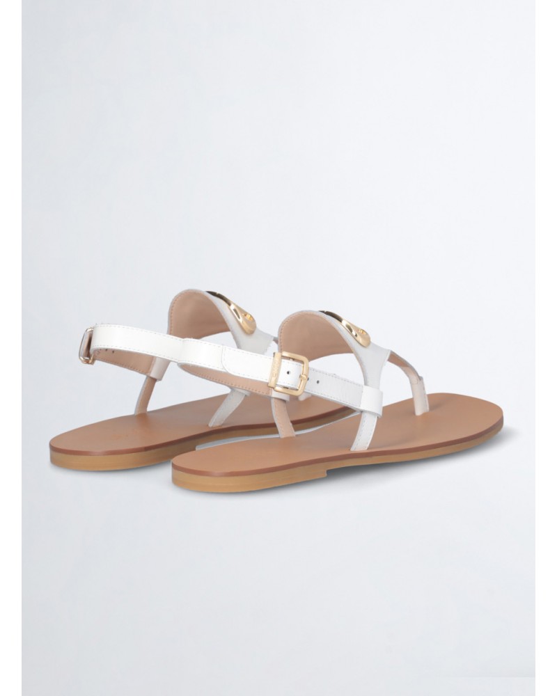 Sandales à entredoigt LIU JO Saba 12 en cuir avec monogramme métal LIU JO - 10