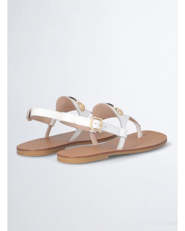 Sandales à entredoigt LIU JO Saba 12 en cuir avec monogramme métal LIU JO - 10