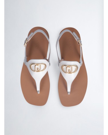 Sandales à entredoigt LIU JO Saba 12 en cuir avec monogramme métal LIU JO - 11