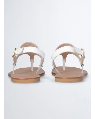 Sandales à entredoigt LIU JO Saba 12 en cuir avec monogramme métal LIU JO - 13