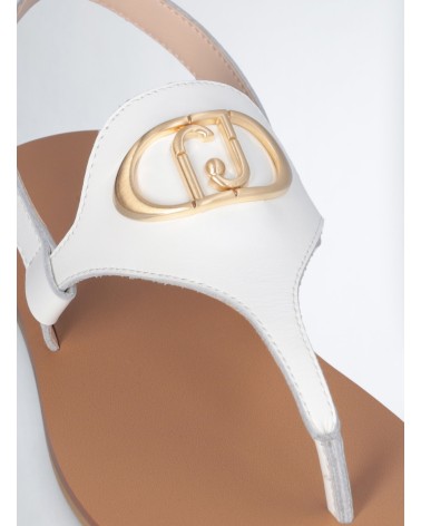 Sandales à entredoigt LIU JO Saba 12 en cuir avec monogramme métal LIU JO - 14