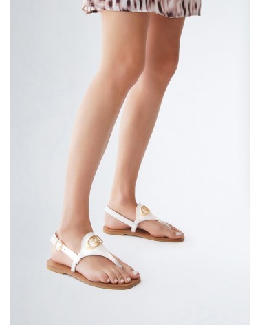 Sandales à entredoigt LIU JO Saba 12 en cuir avec monogramme métal LIU JO - 15