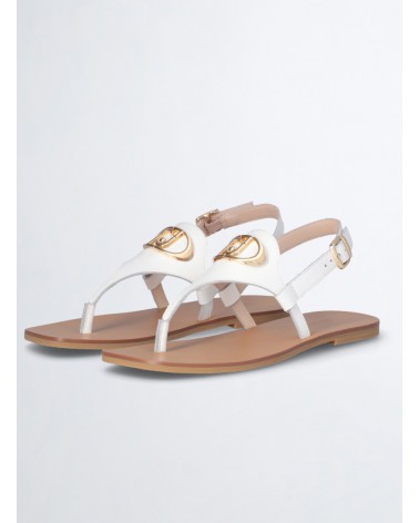 Sandales à entredoigt LIU JO Saba 12 en cuir avec monogramme métal LIU JO - 16