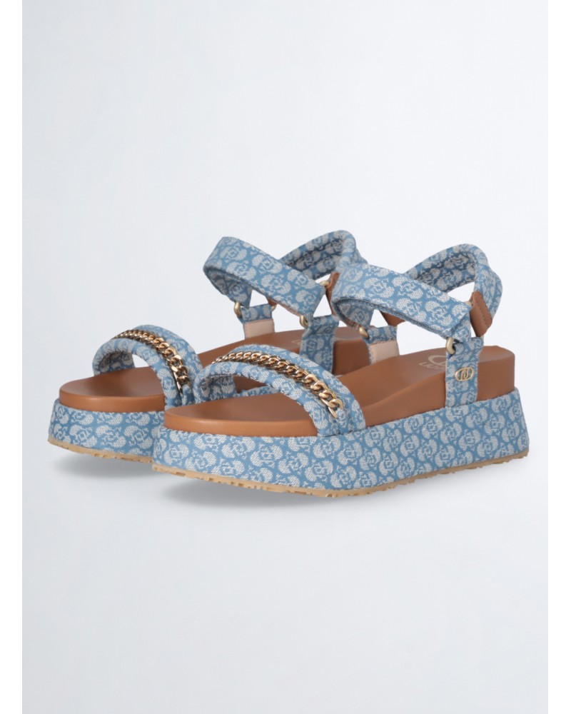 Sandales à plateforme LIU JO Frida 36 en denim monogrammé LIU JO - 9