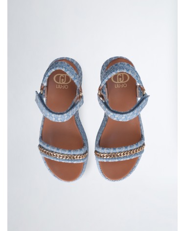 Sandales à plateforme LIU JO Frida 36 en denim monogrammé LIU JO - 10