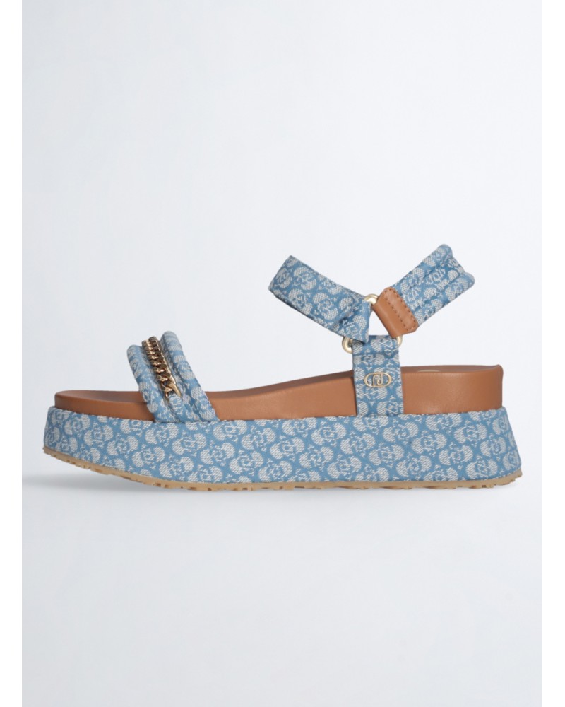 Sandales à plateforme LIU JO Frida 36 en denim monogrammé LIU JO - 11