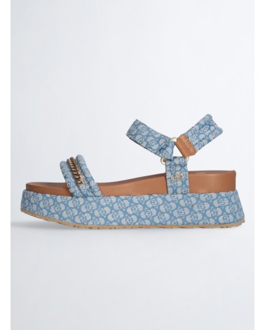 Sandales à plateforme LIU JO Frida 36 en denim monogrammé LIU JO - 11