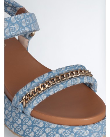 Sandales à plateforme LIU JO Frida 36 en denim monogrammé LIU JO - 12