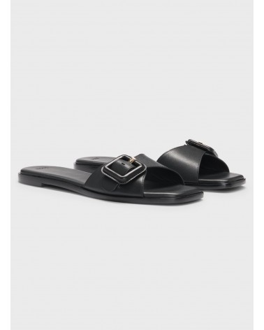 Mules plat en cuir BOSS Charlize_Slid avec boucle logotée BOSS - 1