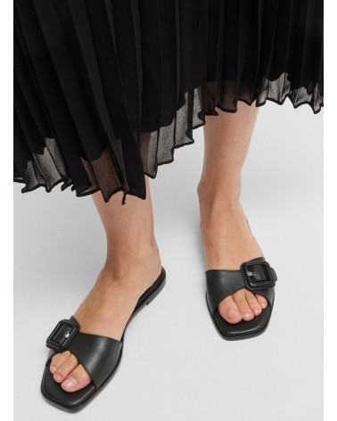 Mules plat en cuir BOSS Charlize_Slid avec boucle logotée BOSS - 3