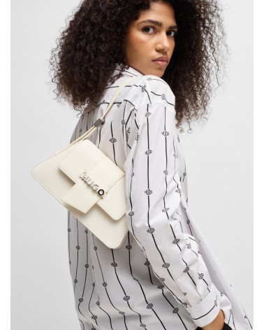 Sac porté épaule HUGO Mel 2.0 Shoulderbag flap avec garniture logotée HUGO - 4