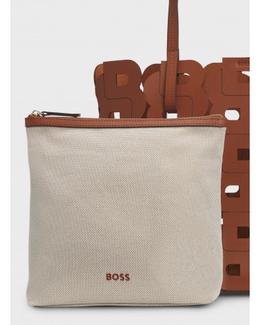 Cabas en cuir BOSS Lindah Tote à monogramme double B BOSS - 5