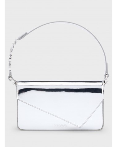 Pochette avec poignée logotée HUGO Mel Clutch argentée brillante HUGO - 2