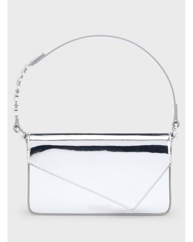 Pochette avec poignée logotée HUGO Mel Clutch argentée brillante HUGO - 2