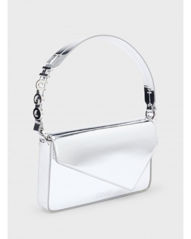 Pochette avec poignée logotée HUGO Mel Clutch argentée brillante HUGO - 3