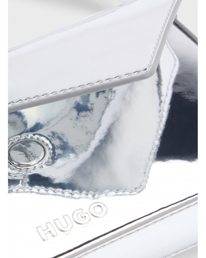 Pochette avec poignée logotée HUGO Mel Clutch argentée brillante HUGO - 6