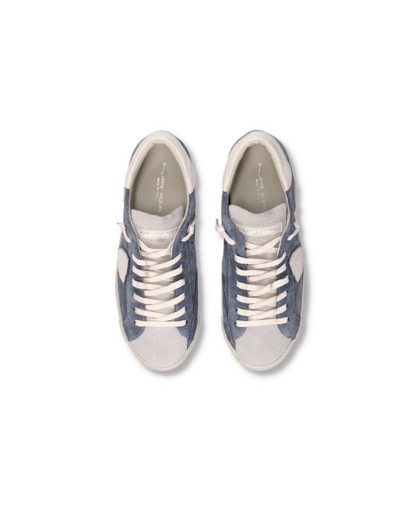Basket Philippe Model Prsx Homme, Bleu Ciel et Blanc Philippe Model - 5