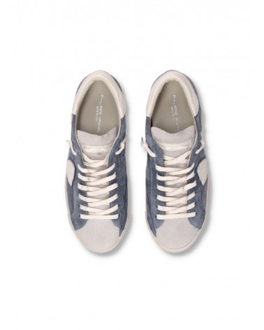 Basket Philippe Model Prsx Homme, Bleu Ciel et Blanc Philippe Model - 5