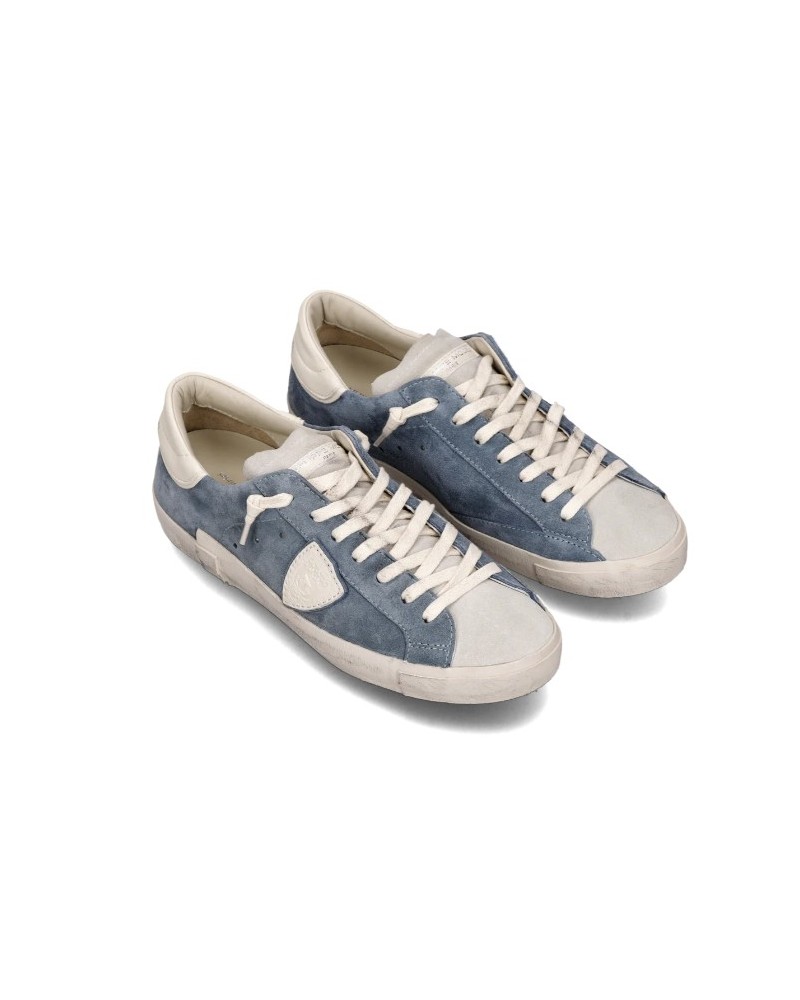Basket Philippe Model Prsx Homme, Bleu Ciel et Blanc Philippe Model - 3