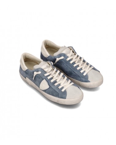 Basket Philippe Model Prsx Homme, Bleu Ciel et Blanc Philippe Model - 3