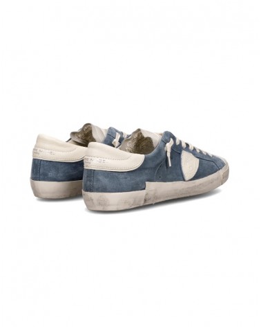 Basket Philippe Model Prsx Homme, Bleu Ciel et Blanc Philippe Model - 4