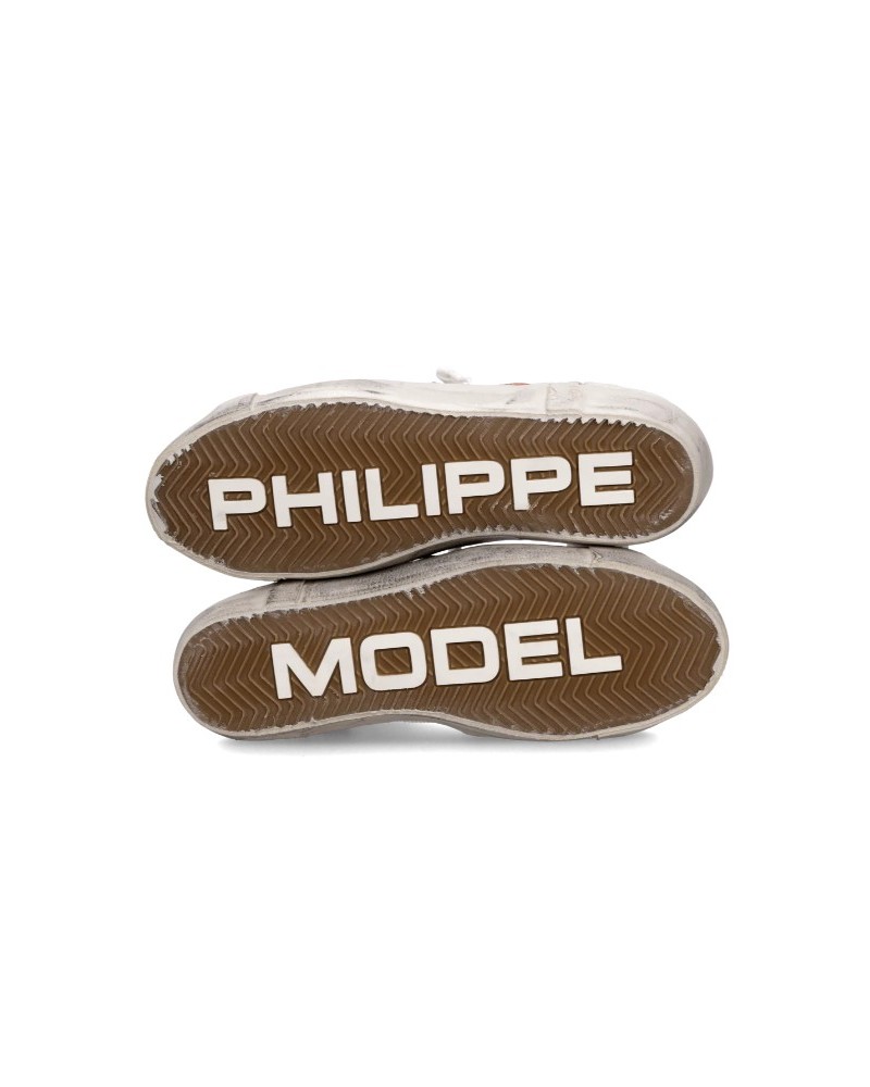 Basket Philippe Model Prsx Homme, Blanc et Bleu Ciel Philippe Model - 5
