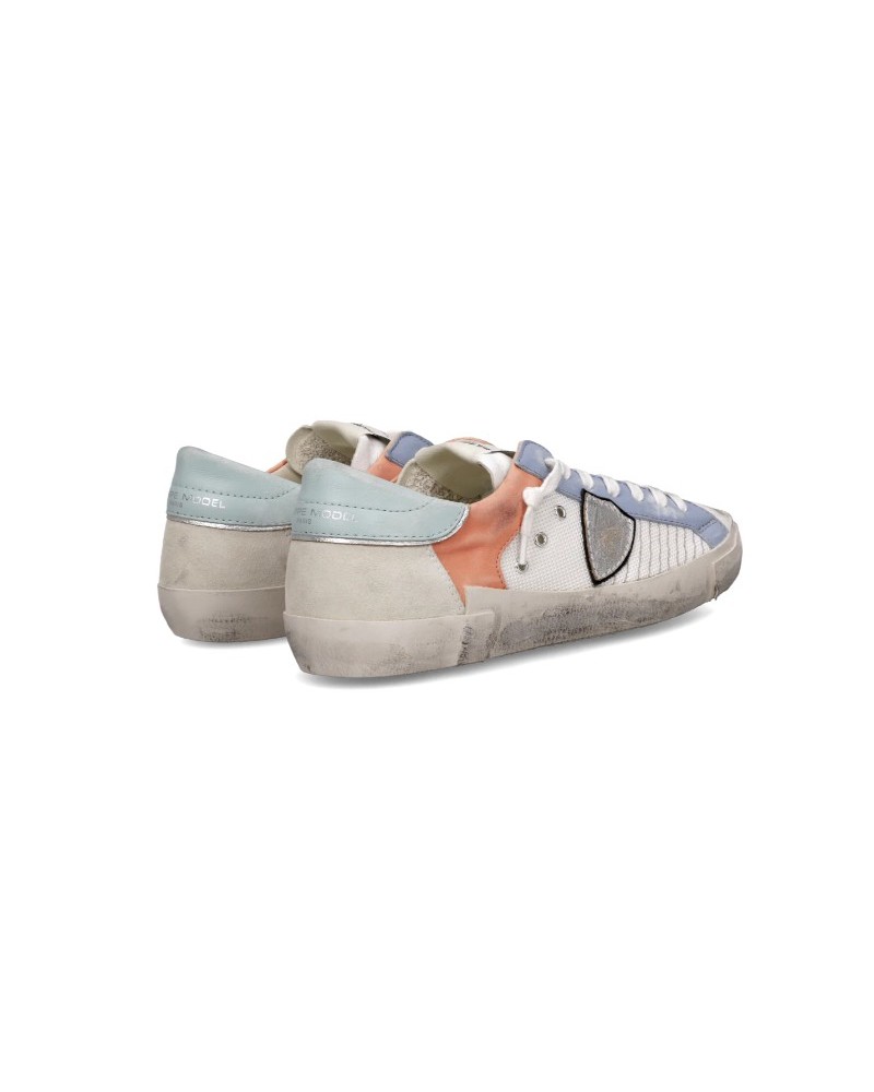 Basket Philippe Model Prsx Homme, Blanc et Bleu Ciel Philippe Model - 2