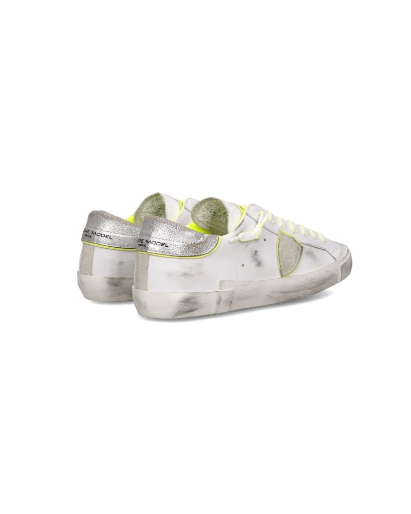 Basket Philippe Model Prsx Homme, Blanc et Jaune Philippe Model - 2