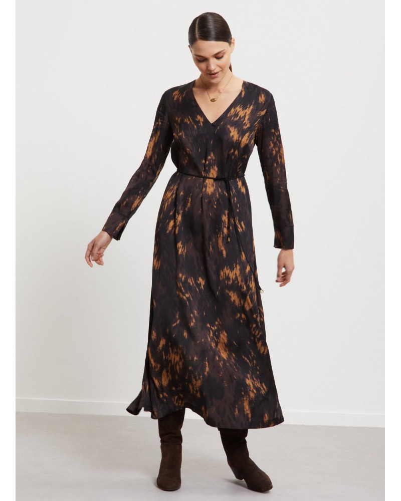 Robe midi OTTOD’AME en viscose imprimée avec ceinture Ottod'Ame - 1