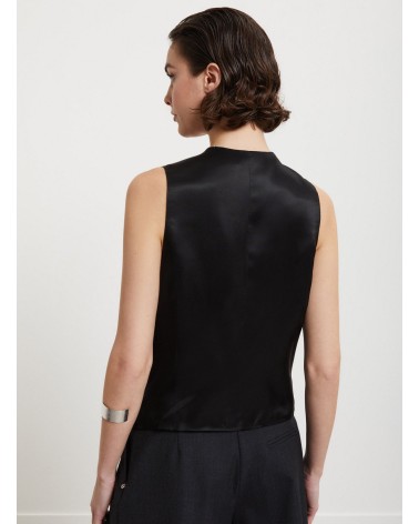 Gilet en mélange de laine chinée OTTOD’AME avec dos en viscose Ottod'Ame - 3