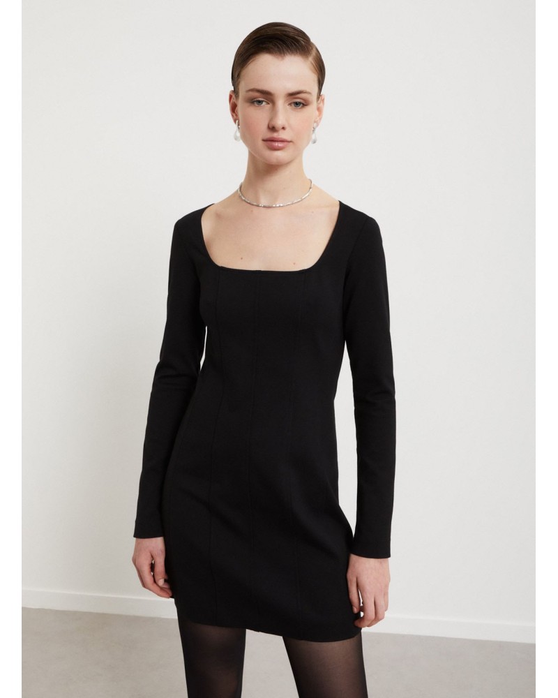 Robe courte en viscose stretch OTTOD’AME à encolure carrée et effet bustier Ottod'Ame - 1