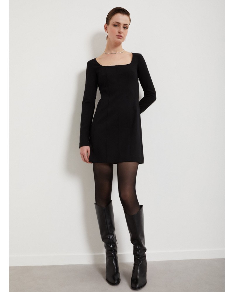Robe courte en viscose stretch OTTOD’AME à encolure carrée et effet bustier Ottod'Ame - 2