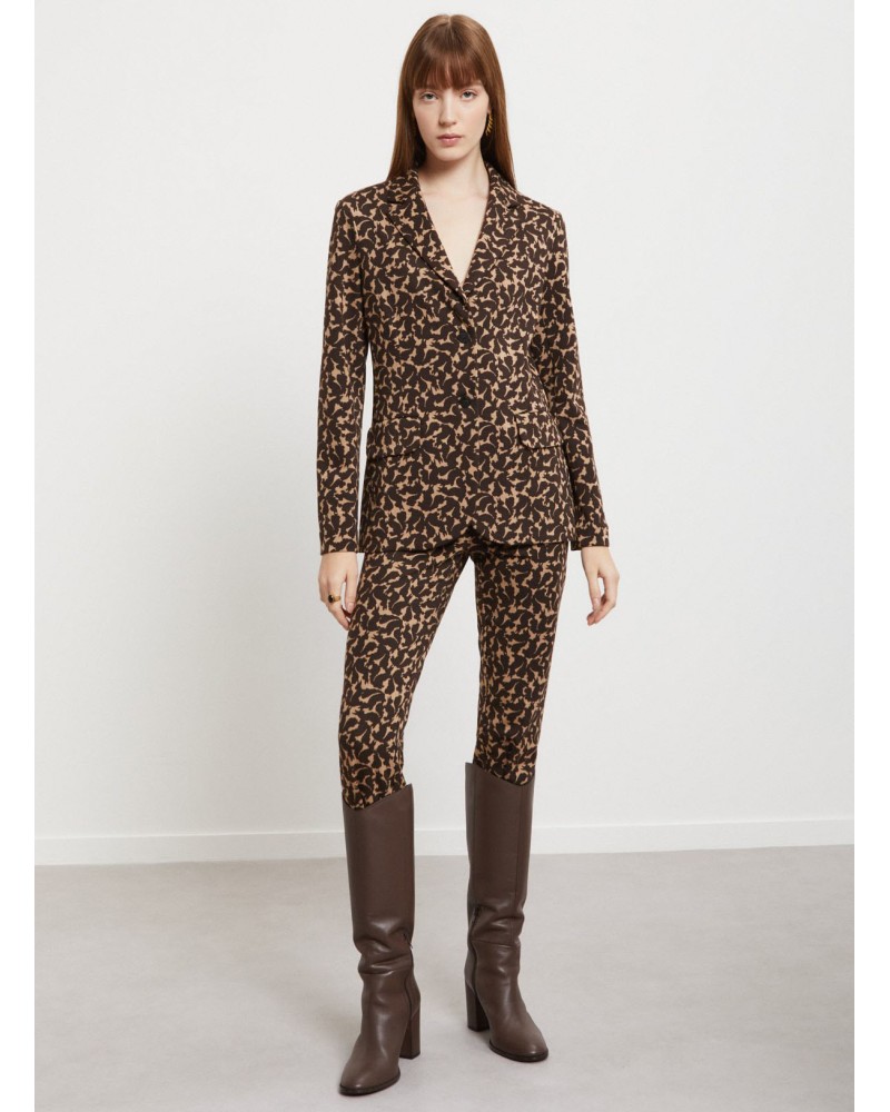 Veste OTTOD’AME en viscose stretch jacquard avec revers ton sur ton Ottod'Ame - 1