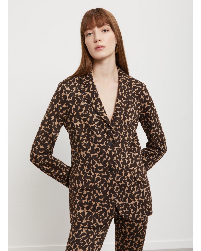 Veste OTTOD’AME en viscose stretch jacquard avec revers ton sur ton Ottod'Ame - 2