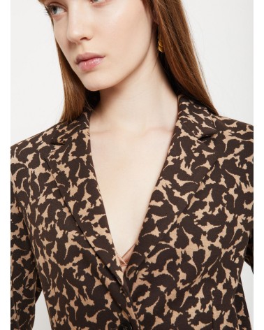 Veste OTTOD’AME en viscose stretch jacquard avec revers ton sur ton Ottod'Ame - 5