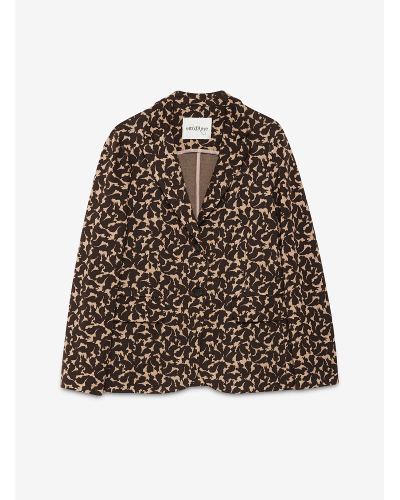 Veste OTTOD’AME en viscose stretch jacquard avec revers ton sur ton Ottod'Ame - 6