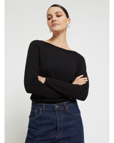 Pull en viscose OTTOD’AME à encolure bateau brodé Ottod'Ame - 2