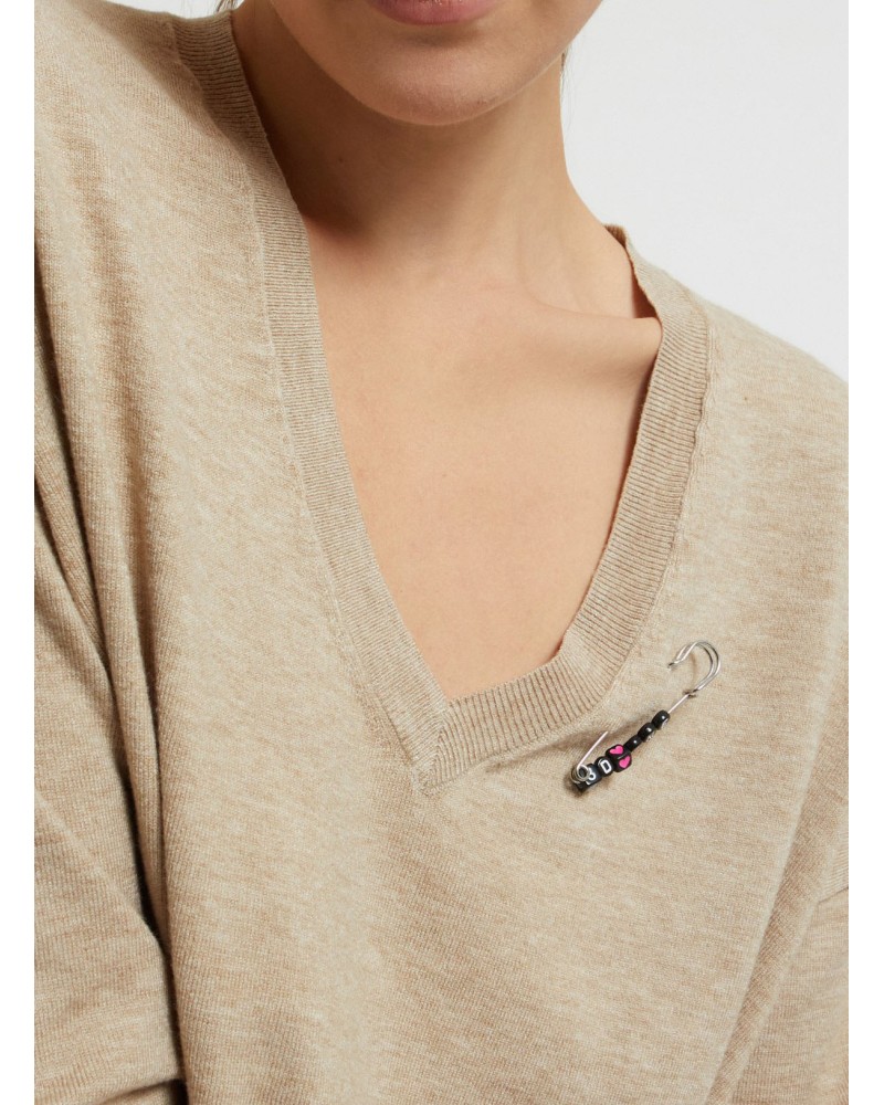 Pull en viscose OTTOD’AME col V brodé Ottod'Ame - 4